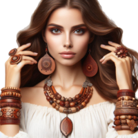 A-woman-with-wooden-accessories