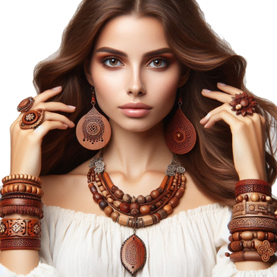 A-woman-with-wooden-accessories