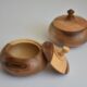 Baseless sugar bowl with walnut wood