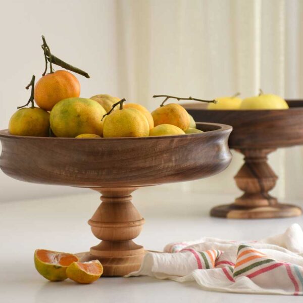 Fruit bowl with base walnut wood